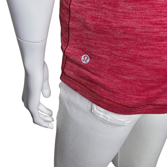 LULULEMON "Twist and Toil" Hthrd Ruby Red 2-in-1 Built-In Bra Tank | US 6 | $68 - Picture 7 of 8